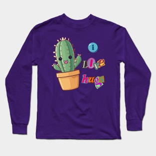 I Love Hugs Cactus Long Sleeve T-Shirt